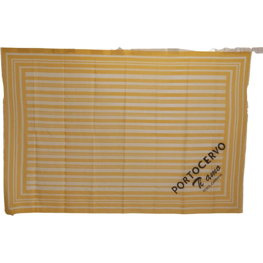 Elegant Striped Cotton Scarf with Logo Print