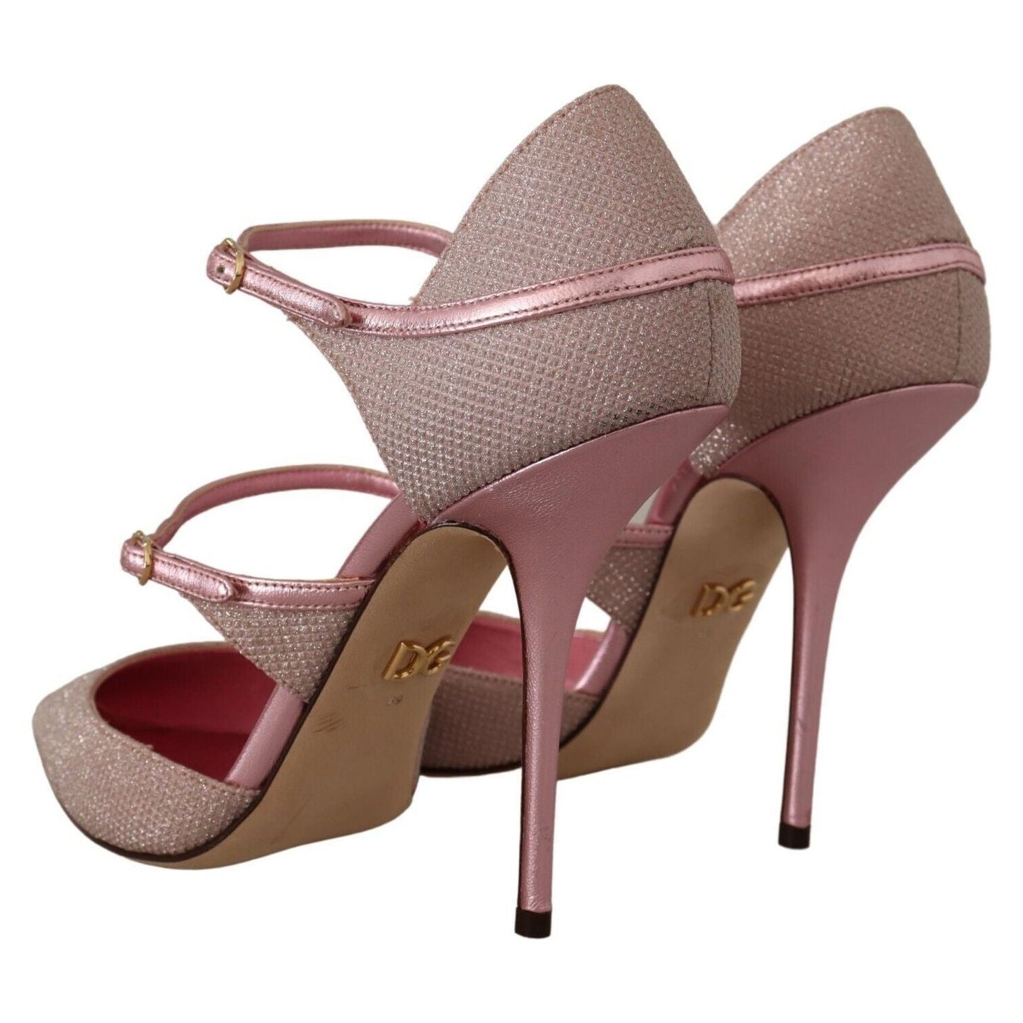 Dolce & Gabbana Pink Glitter High Heel Sandals Dolce & Gabbana