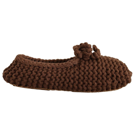 Dolce & Gabbana Brown Slip On Ballerina Flats Wool Knit Shoes