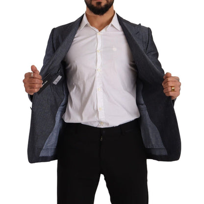 Dolce & Gabbana Blue Linen Cotton Jacket TAORMINA Blazer