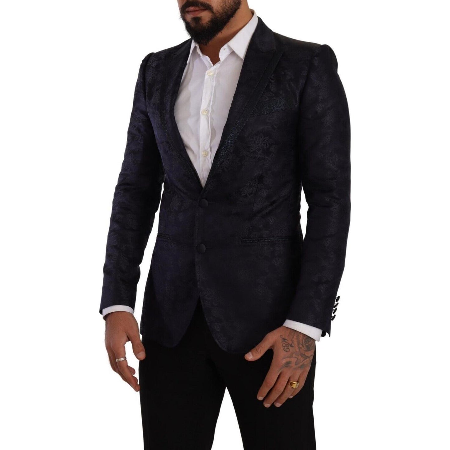 Dolce & Gabbana Elegant Dark Blue MARTINI Formal Blazer Dolce & Gabbana