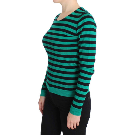 Elegant Striped Cashmere Silk Sweater