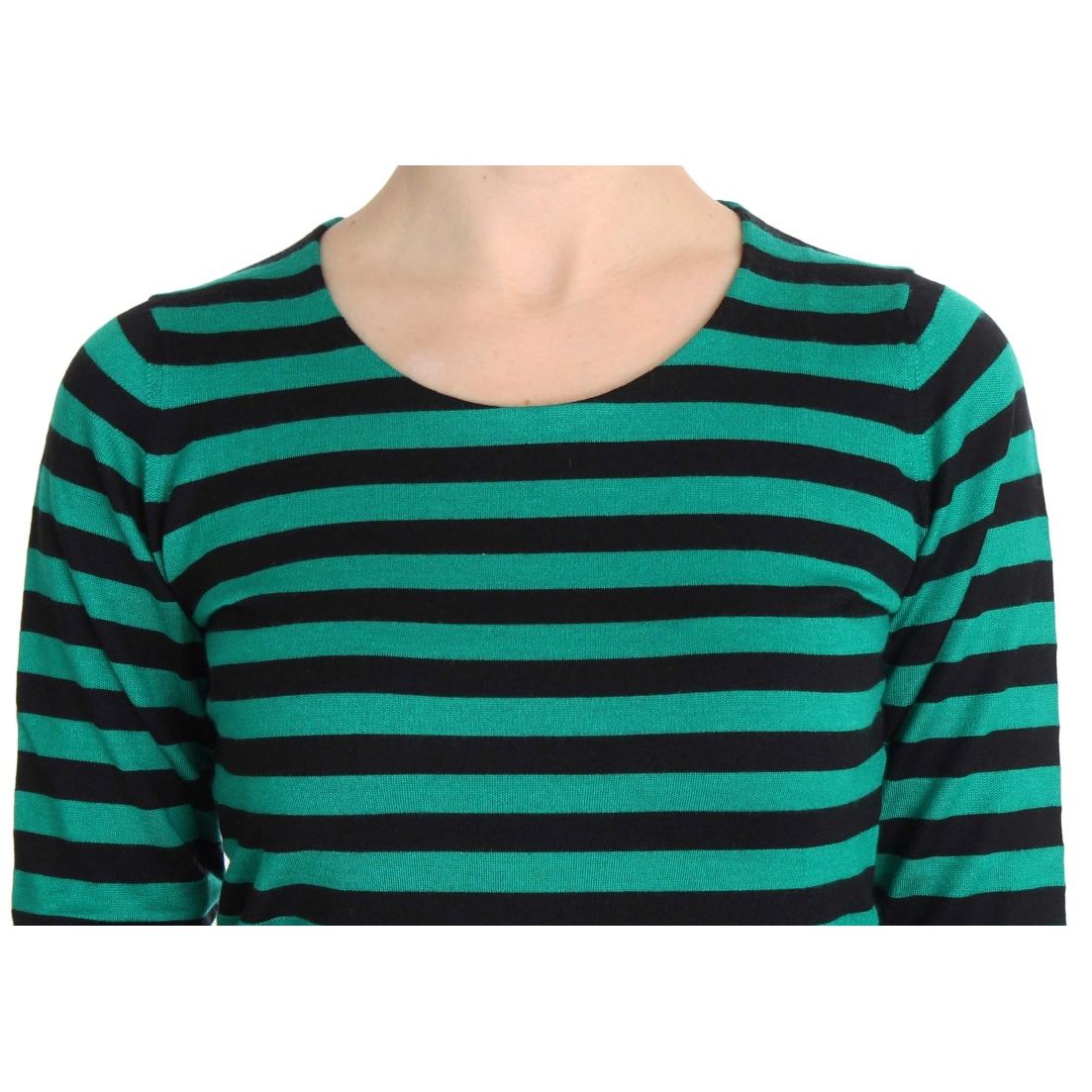 Dolce & Gabbana Green Black Silk Cashmere Sweater