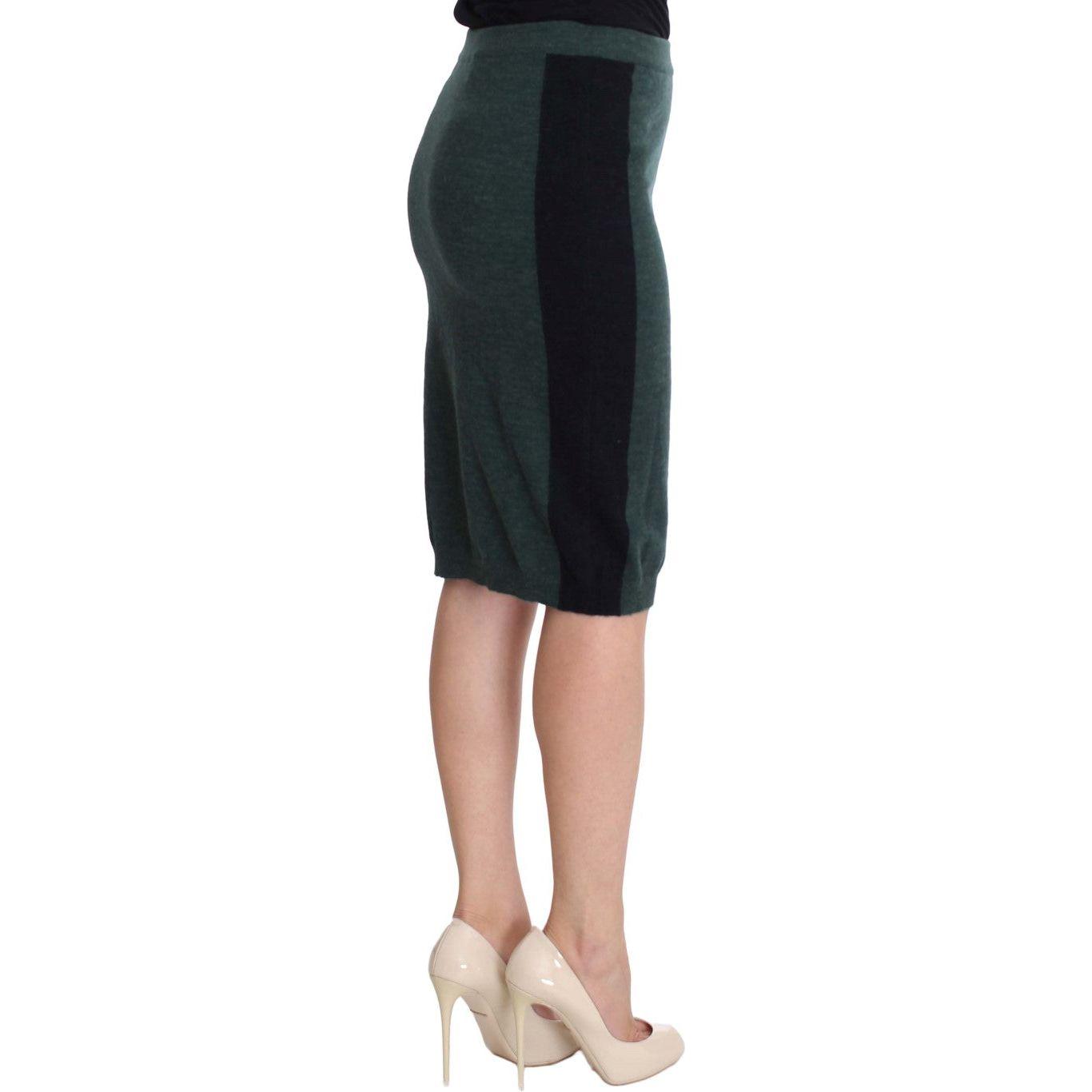 MILA SCHÖN Green Wool Blend Pencil Skirt