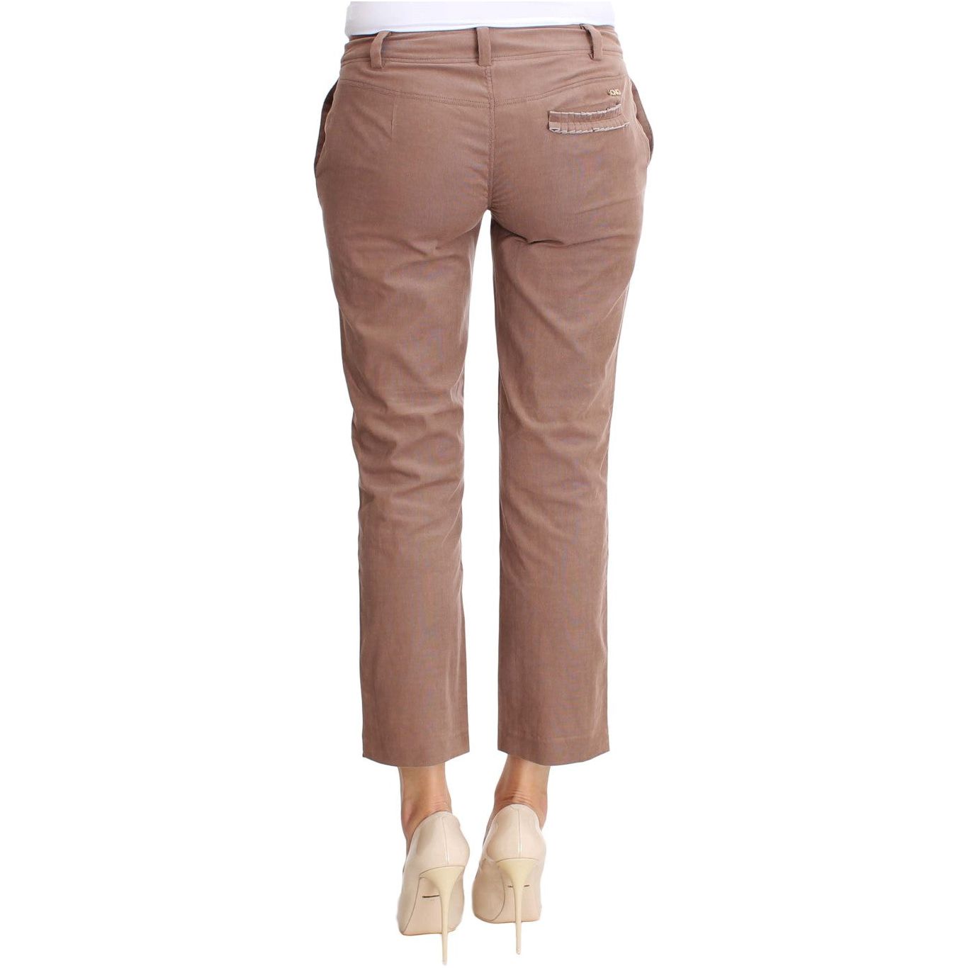 Costume National Chic Brown Cropped Corduroy Pants Costume National