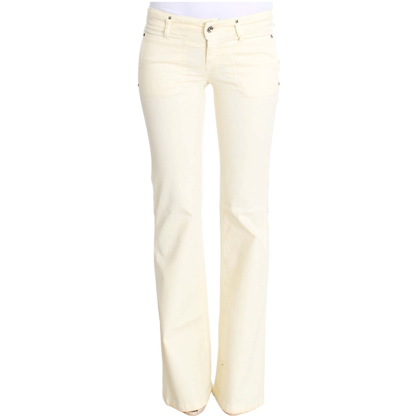 Costume National Chic Off-White Flared Designer Jeans Costume National