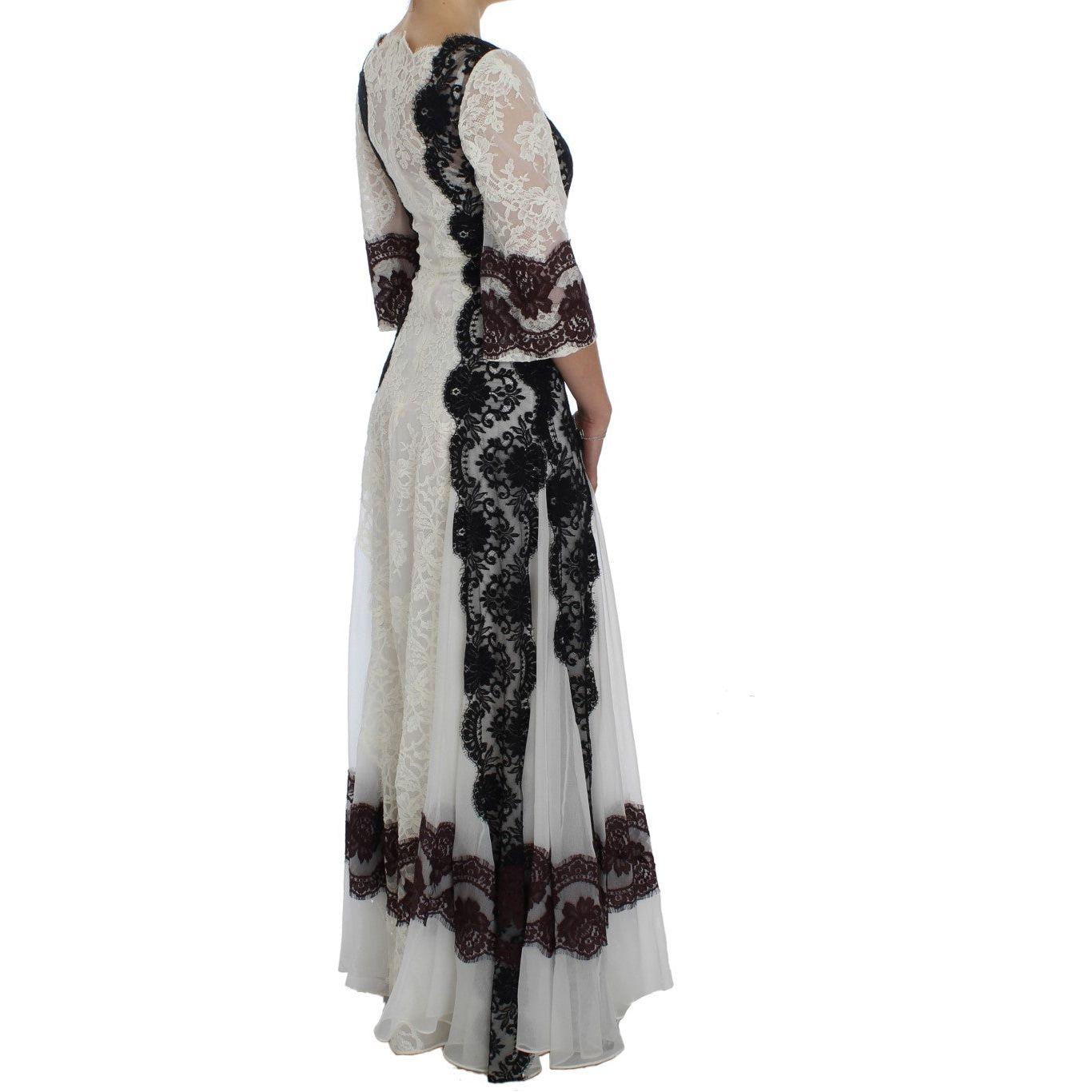 Dolce & Gabbana Floral Lace Silk Blend Maxi Dress Dolce & Gabbana