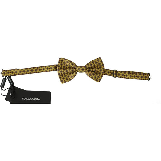 Elegant Yellow Silk Bow Tie