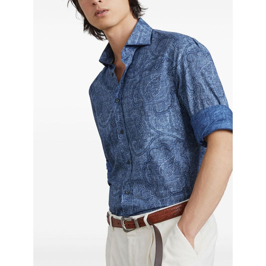 Brunello Cucinelli Shirts Blue Shirts Brunello Cucinelli