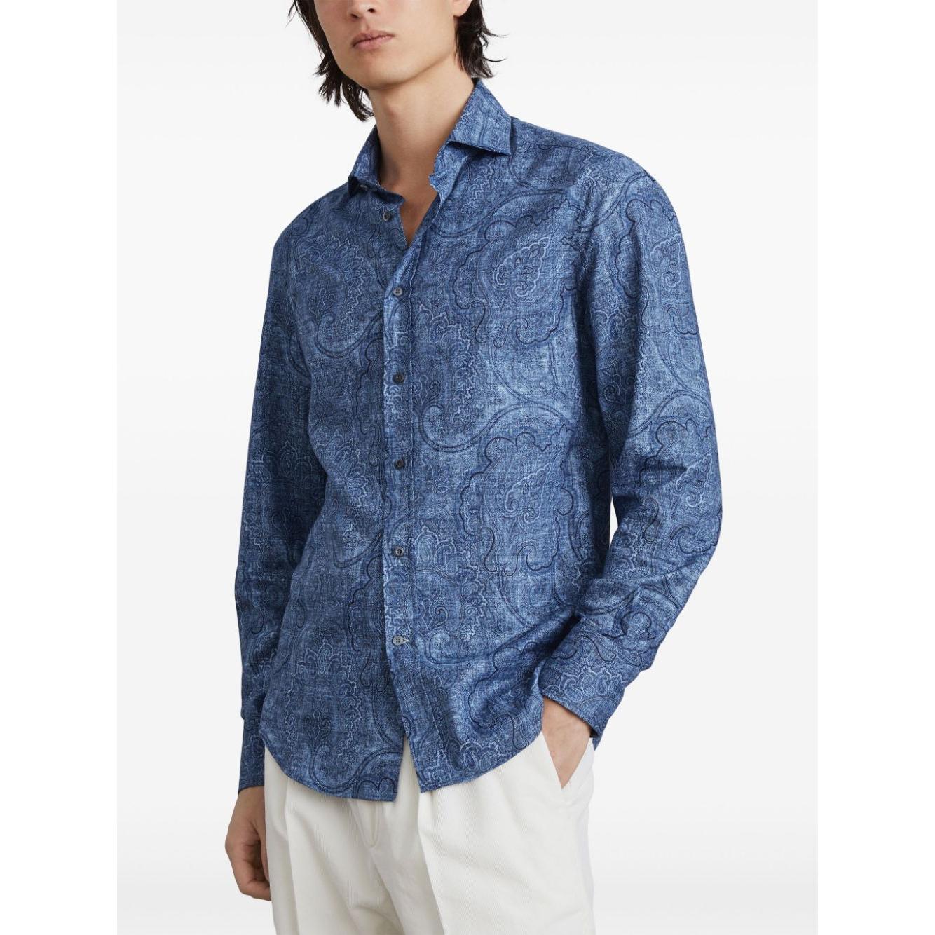 Brunello Cucinelli Shirts Blue Shirts Brunello Cucinelli