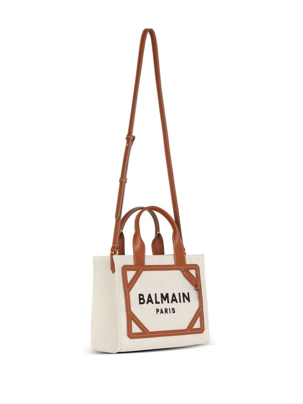 Balmain cotton blend canvas Bag Brown Shopper Balmain