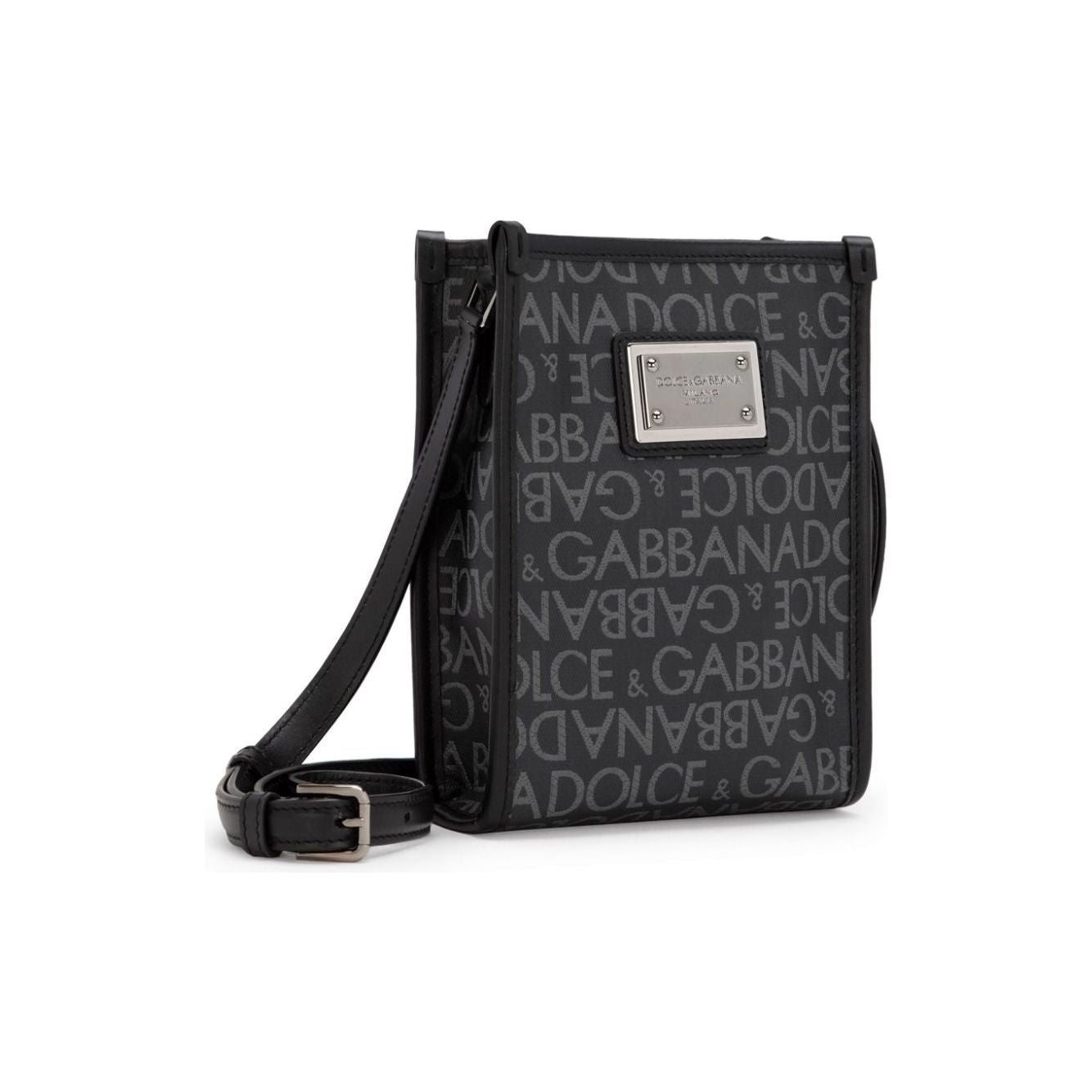 Dolce & Gabbana black/grey jacquard logo motif Bags Black Shopper Dolce & Gabbana