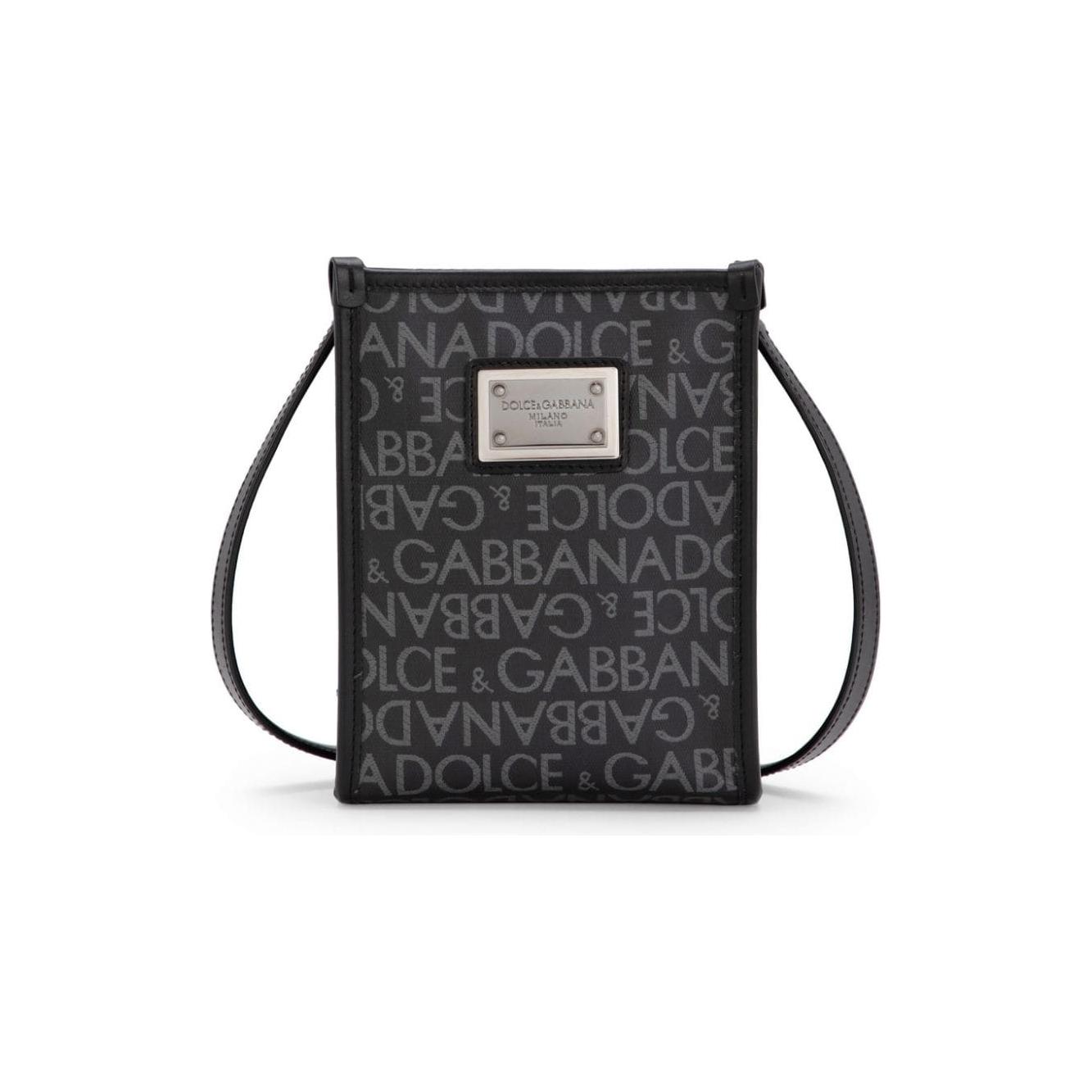 Dolce & Gabbana black/grey jacquard logo motif Bags Black Shopper Dolce & Gabbana