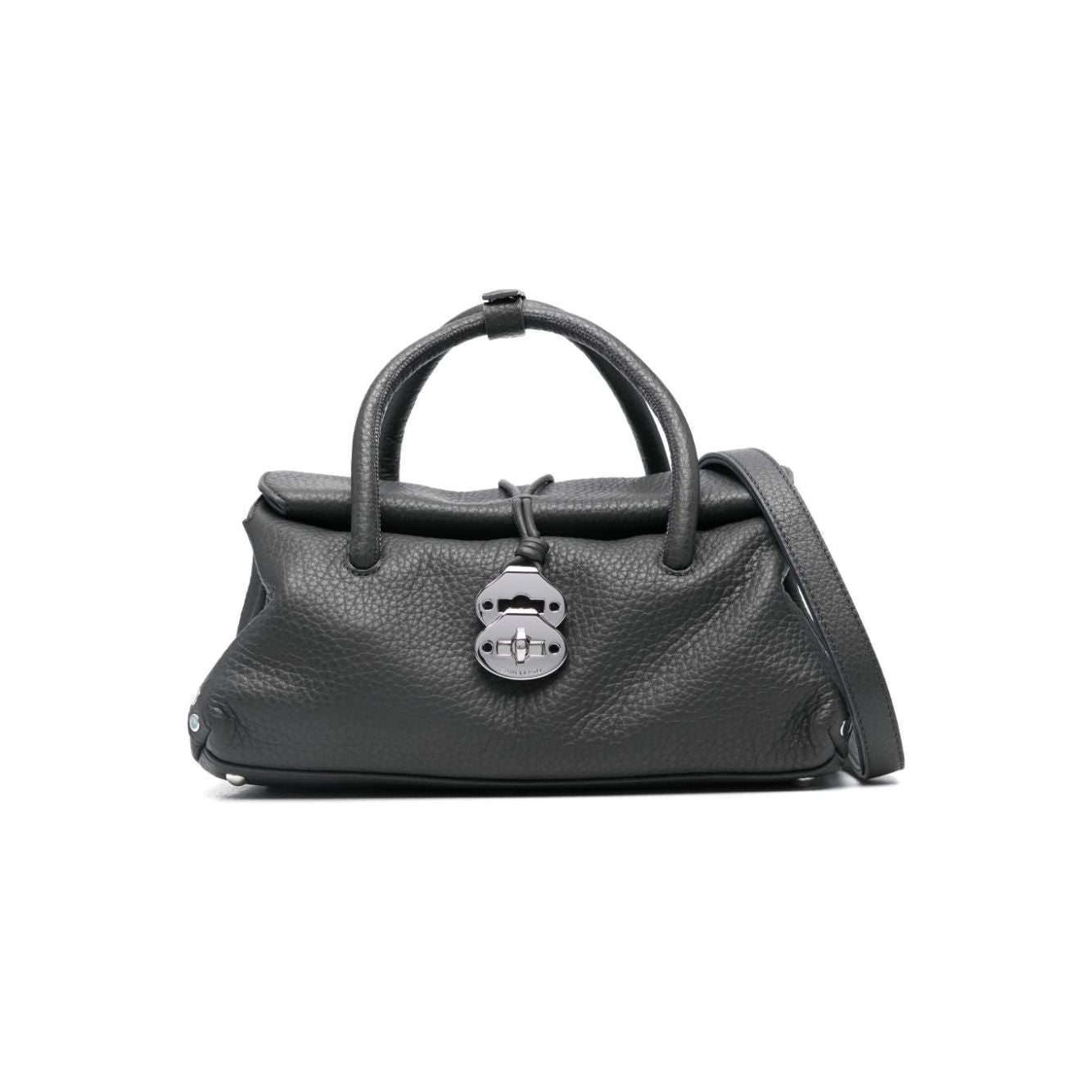 Zanellato charcoal grey leather pebbled Bag Handbag Zanellato