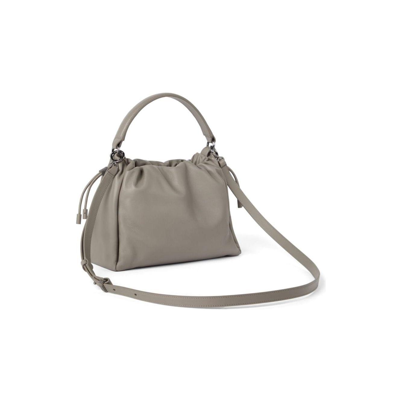 Brunello Cucinelli  calf leather Handbag Dove Grey Handbag Brunello Cucinelli