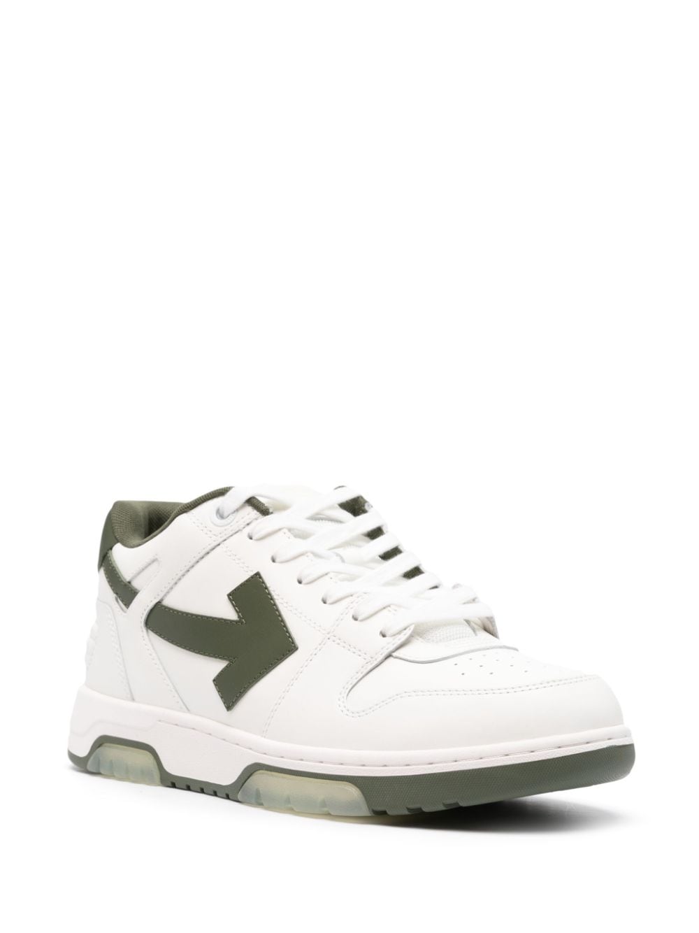 Off-White Leather MenSneakers Green-White Sneakers Off White