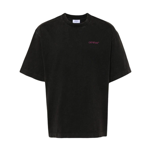 Off White T-shirts and Polos Black Topwear Off White