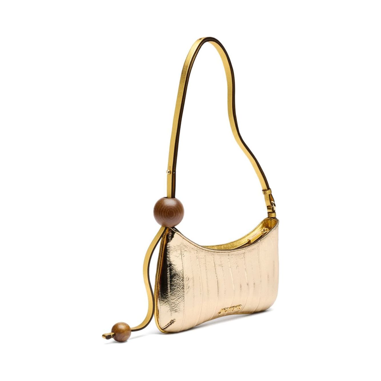 JACQUEMUS leather mirrored finish handbag Golden Shoulder JACQUEMUS