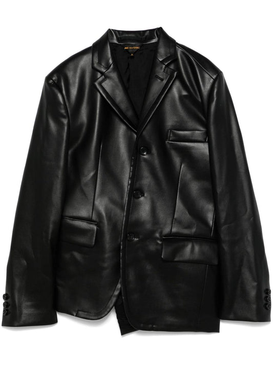 Comme des Garcons black faux leather asymmetric design Jacket Jackets Comme Des Garcons