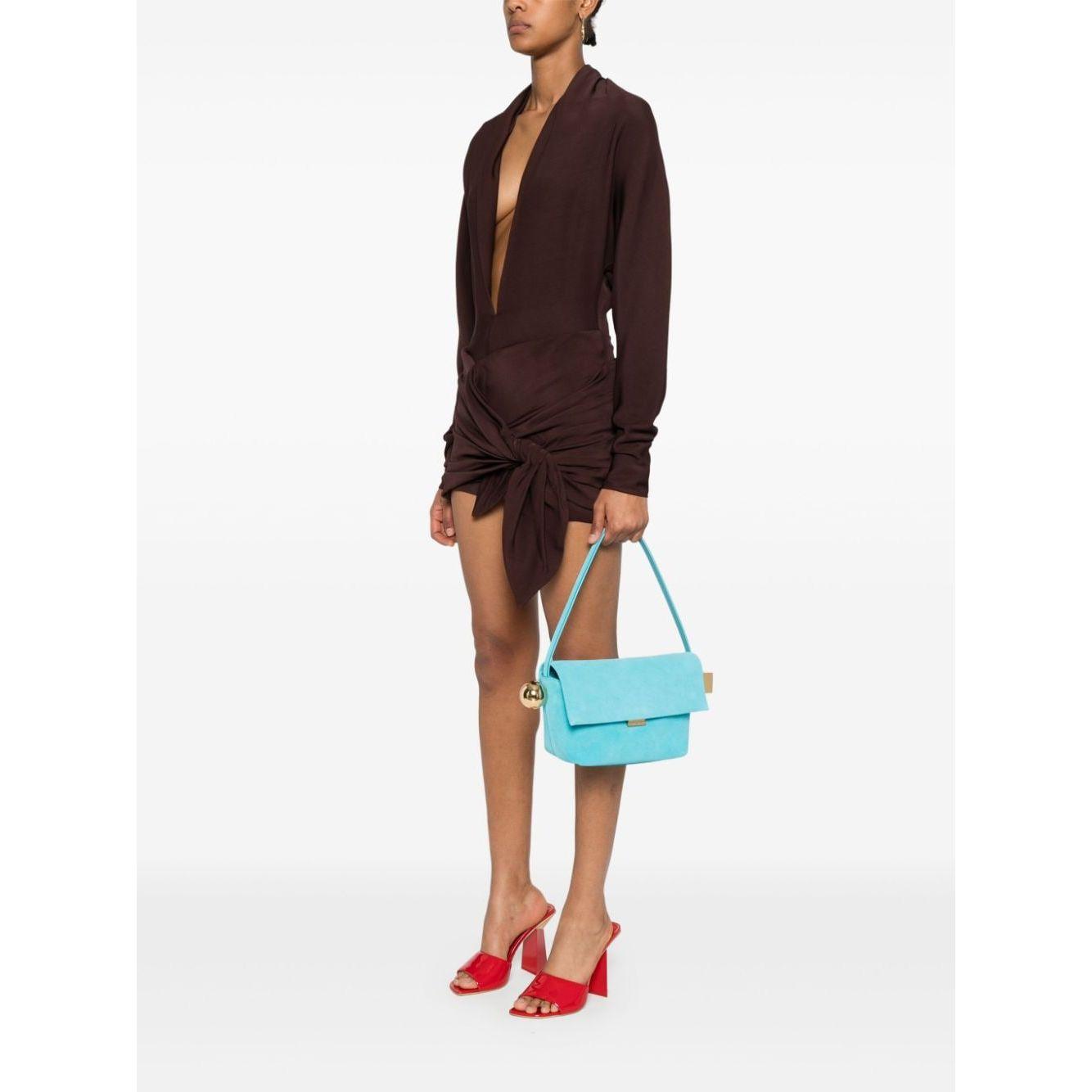 JACQUEMUS aqua blue calf suede Bag Shoulder JACQUEMUS