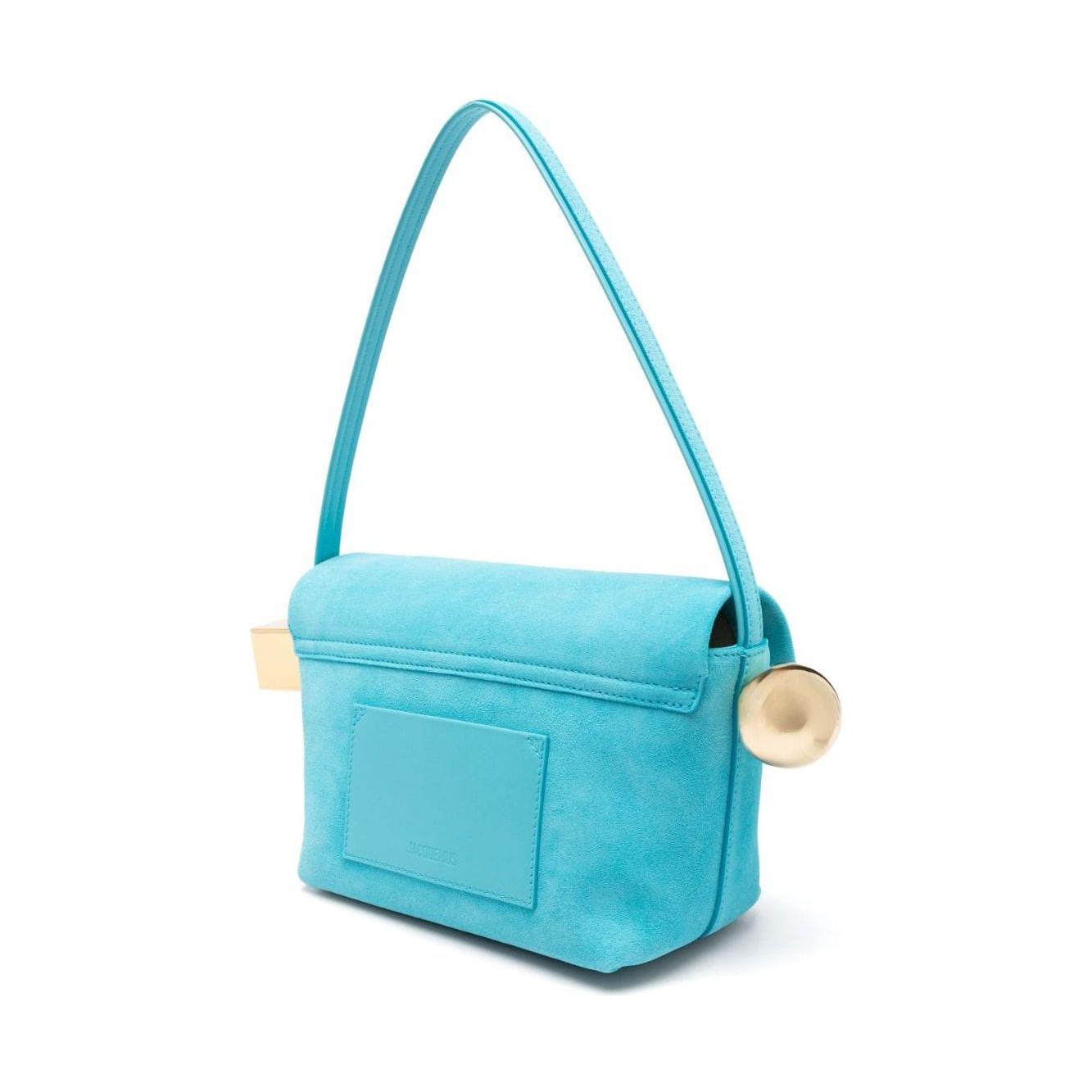 JACQUEMUS aqua blue calf suede Bag Shoulder JACQUEMUS