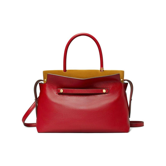 Tory Burch Mercer Satchel Leather Bag Red Handbag Tory Burch