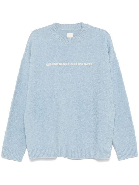 Emporio Armani Sweaters Clear Blue Topwear Emporio Armani