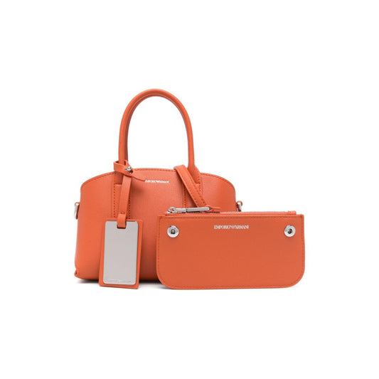 EMPORIO ARMANI CAPSULE  orange faux leather smooth grain Bag Shopper Emporio Armani