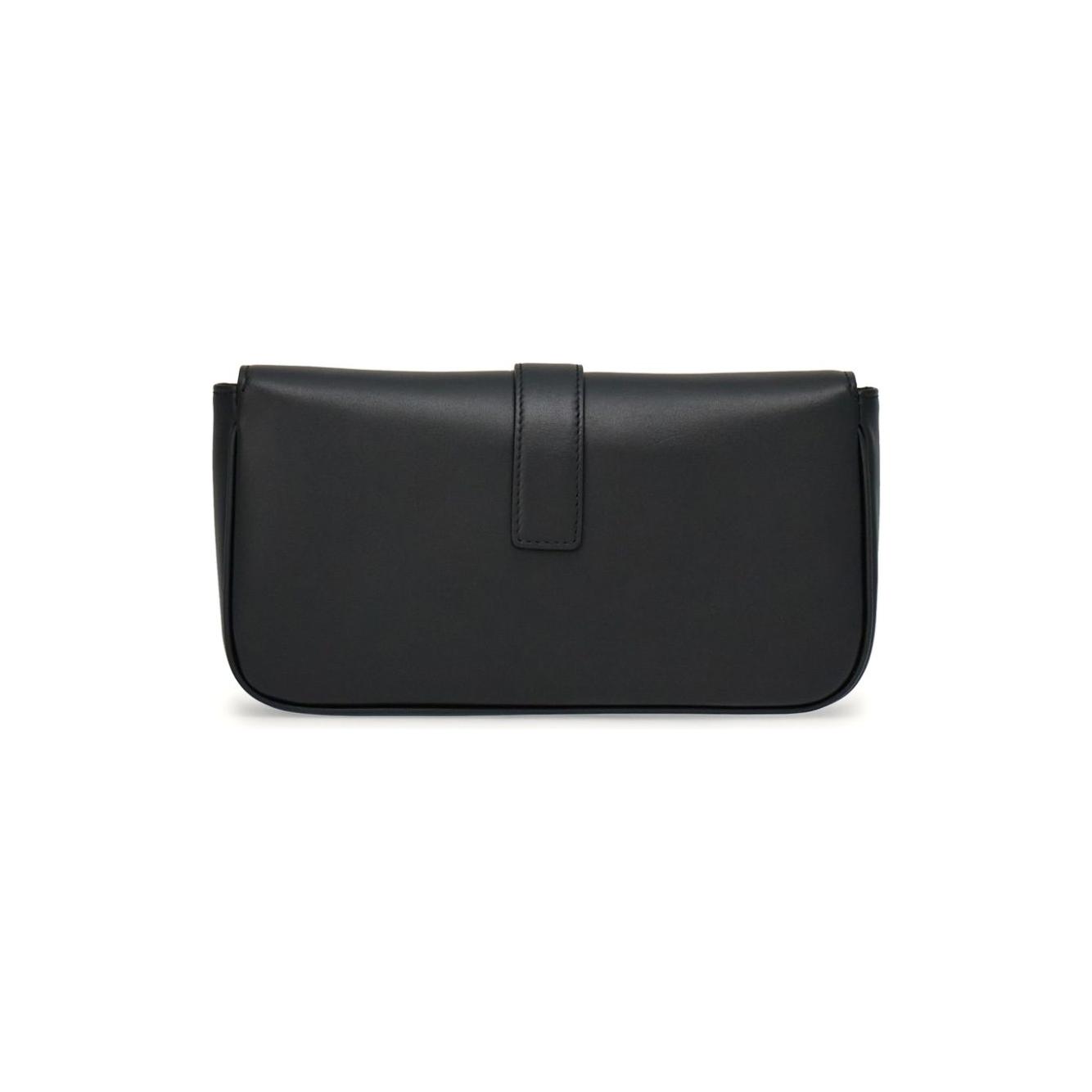 Ferragamo calfskin Gancini Shoulder Bag Black Clutches Ferragamo