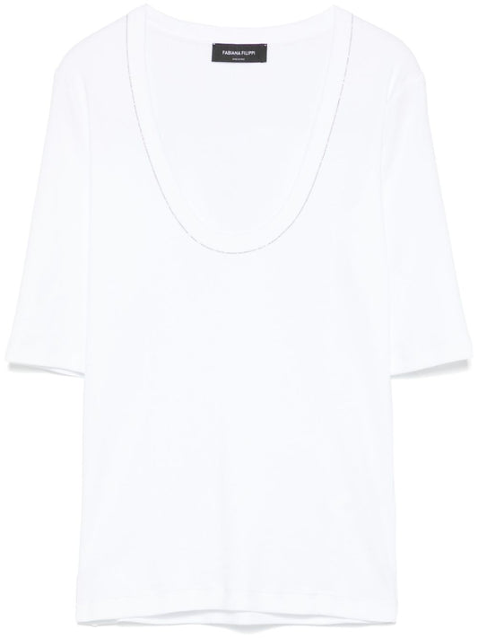 Fabiana Filippi chain detail T-shirt Topwear Fabiana Filippi