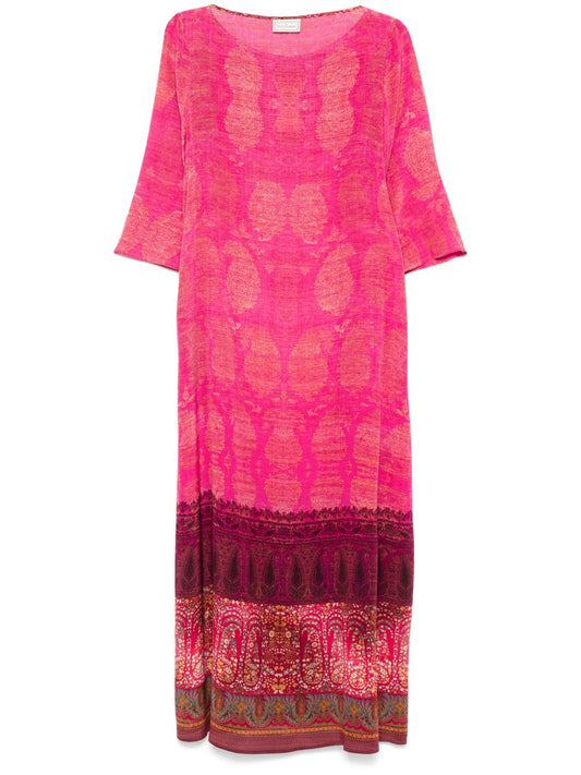 Pierre Louis Mascia Paisley print TRAPEZIO Dress Silk