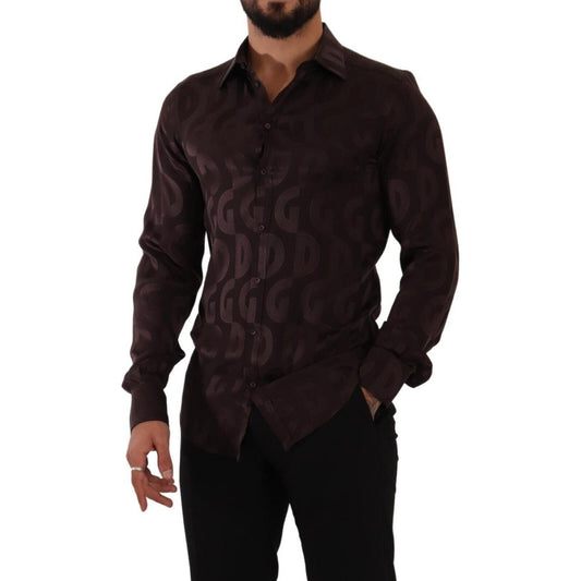 Elegant Bordeaux Silk Dress Shirt