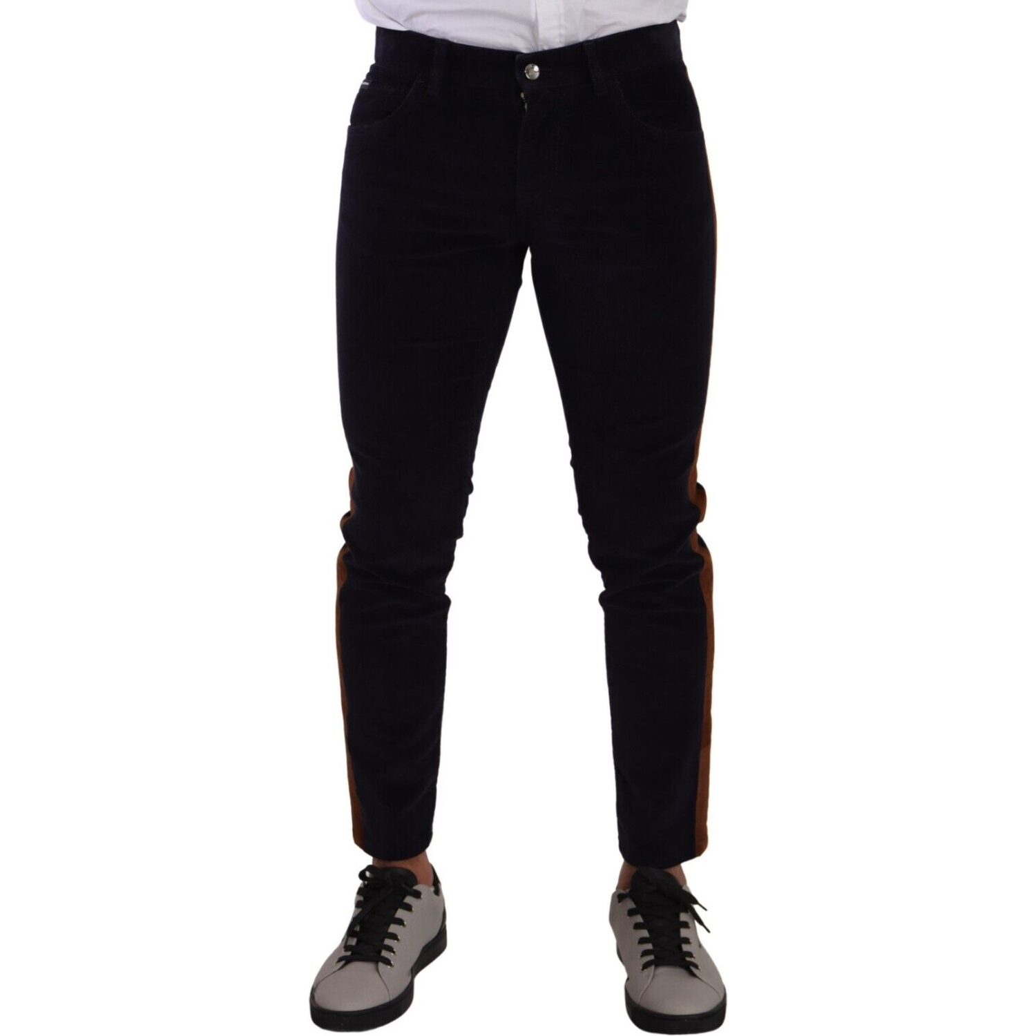 Dolce & Gabbana Blue Cotton Stretch Skinny Corduroy Jeans
