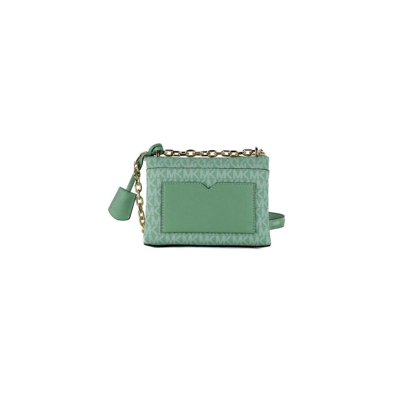 Michael Kors Cece Small Sea Green Signature PVC Convertible Flap Crossbody Bag