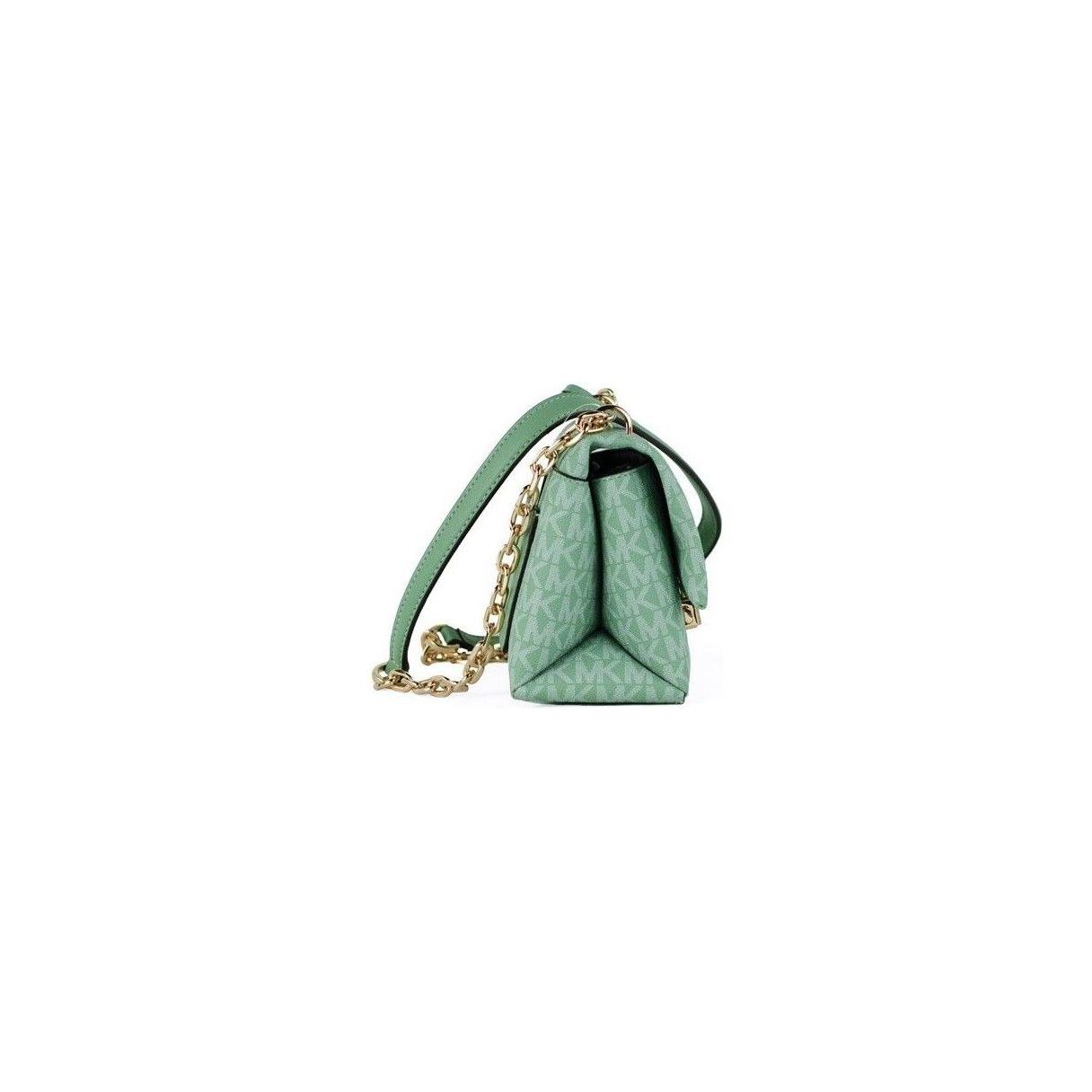 Michael Kors Cece Small Sea Green Signature PVC Convertible Flap Crossbody Bag