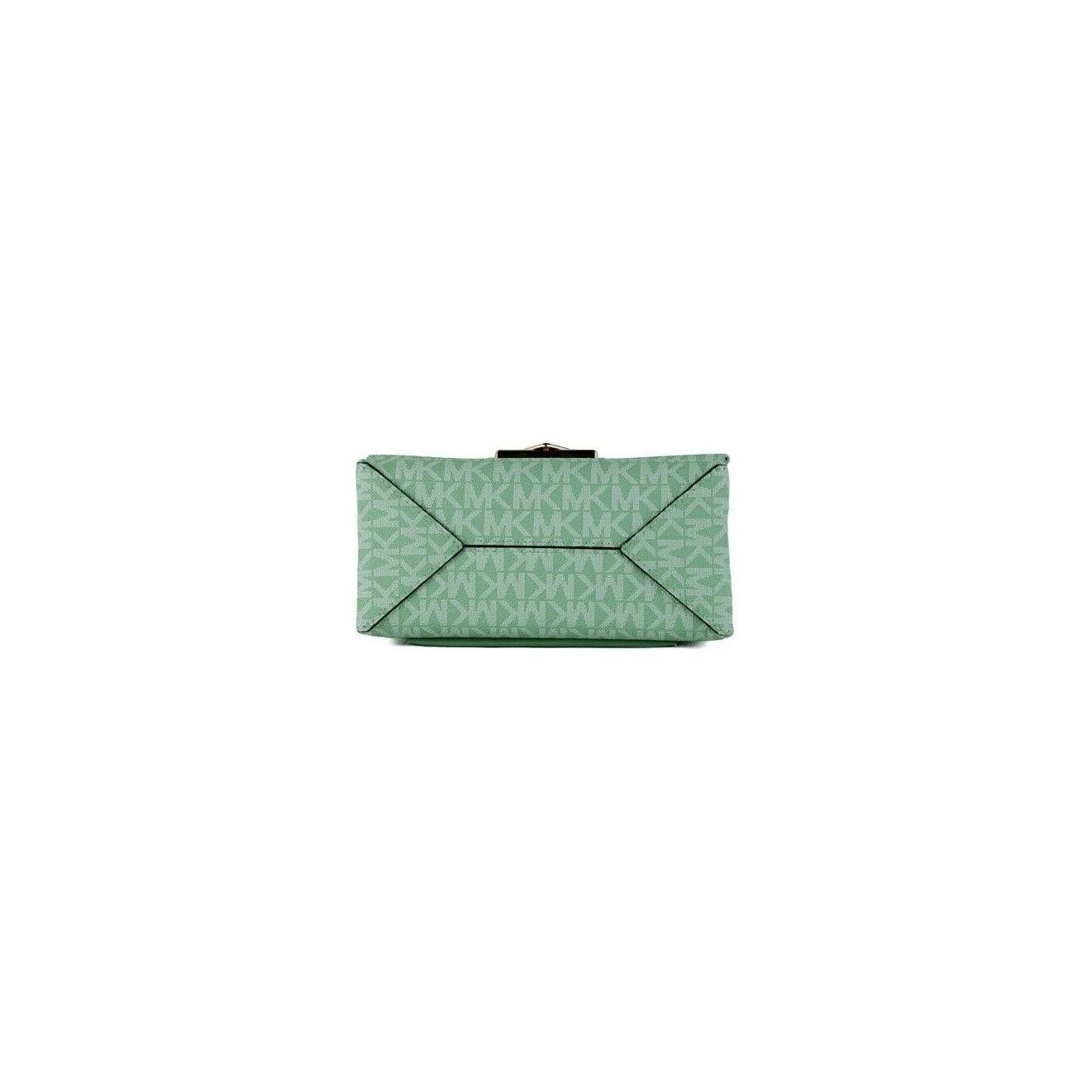 Michael Kors Cece Small Sea Green Signature PVC Convertible Flap Crossbody Bag