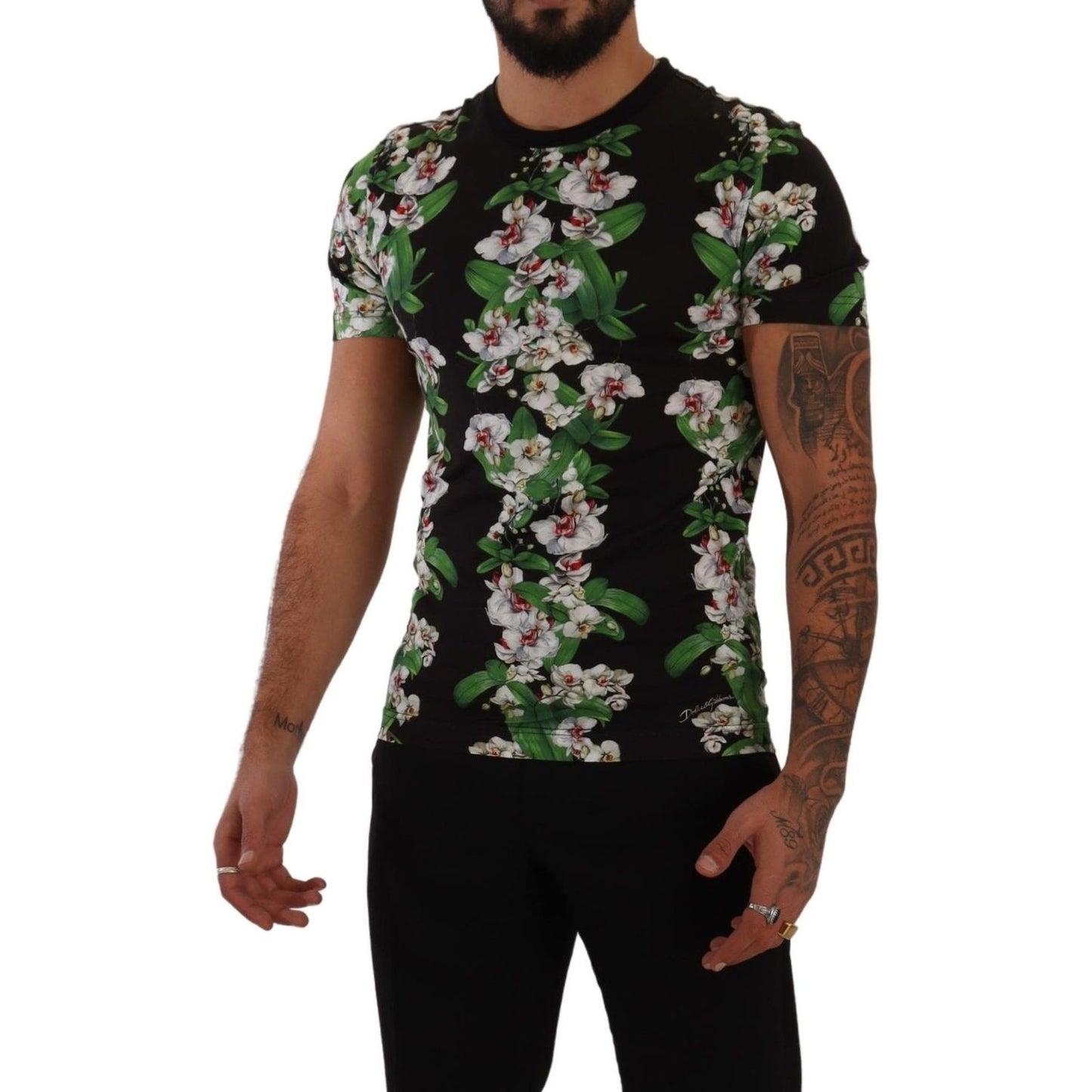 Dolce & Gabbana Elegant Floral Crewneck Tee for Men Dolce & Gabbana