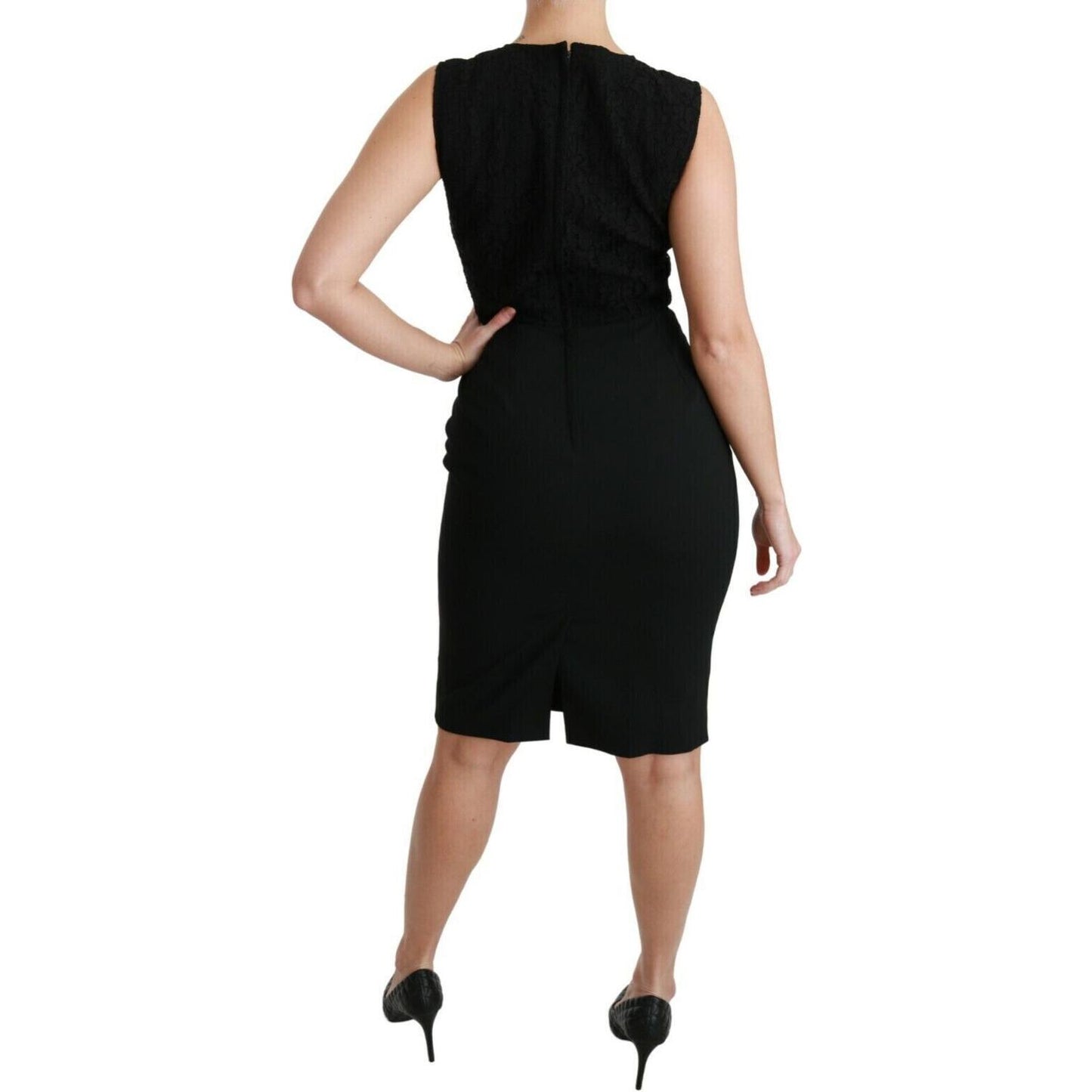 Dolce & Gabbana Black Lace Gown Bodycon Sheath Dress