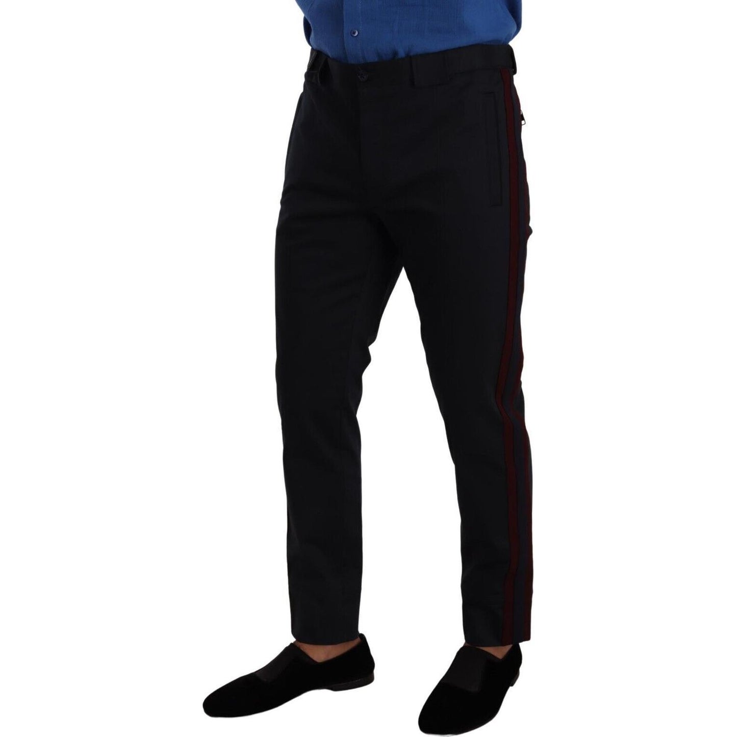 Dolce & Gabbana Blue Bordeaux Cotton Skinny Chino Pants