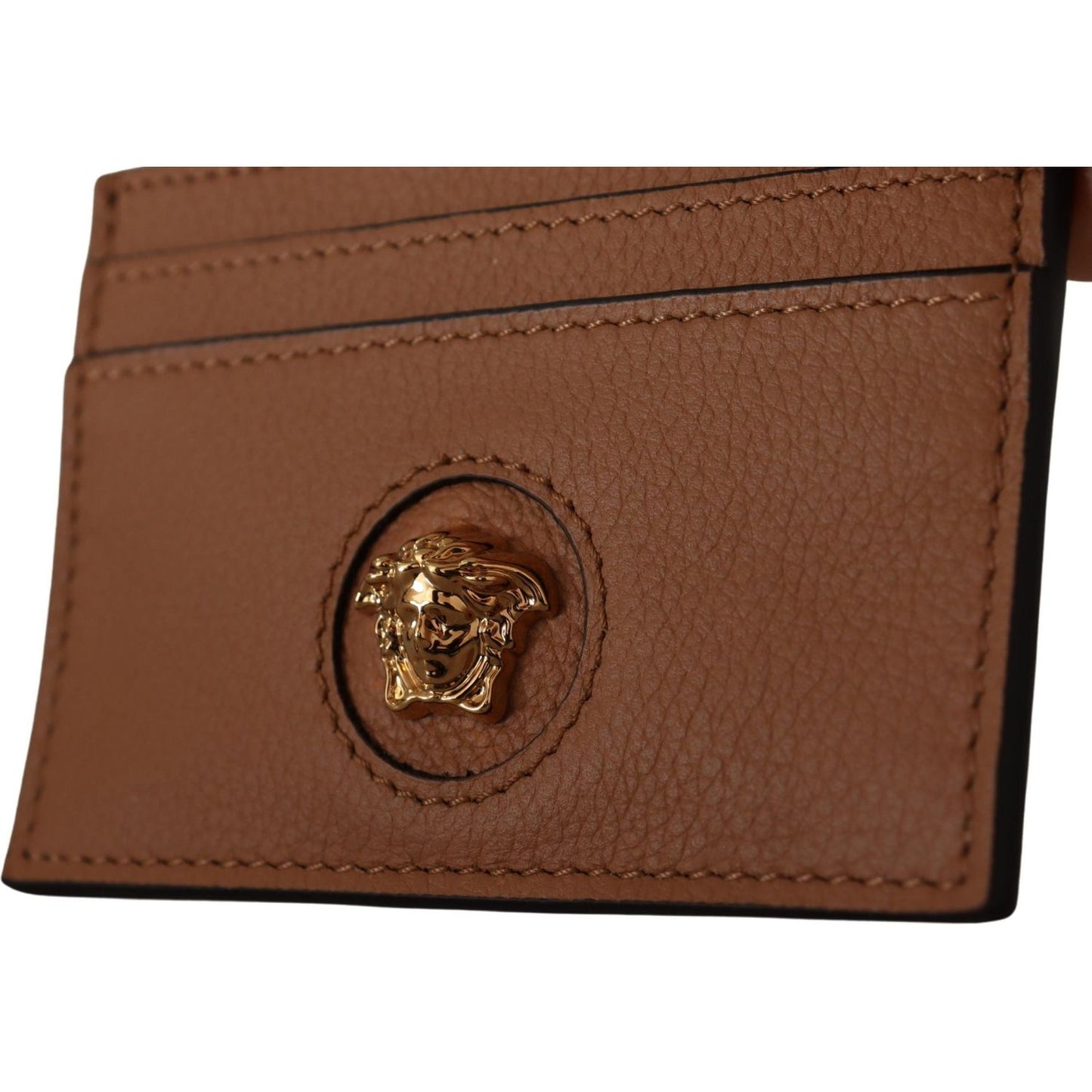 Versace Elegant Medusa Calf Leather Card Holder Versace