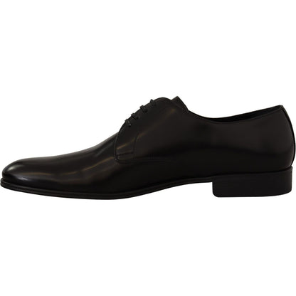 Dolce & Gabbana Black Leather Lace Up Formal Derby Shoes