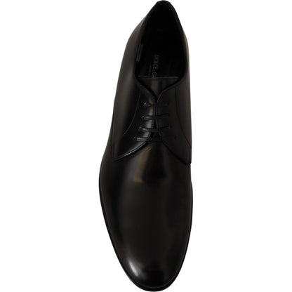 Dolce & Gabbana Black Leather Lace Up Formal Derby Shoes