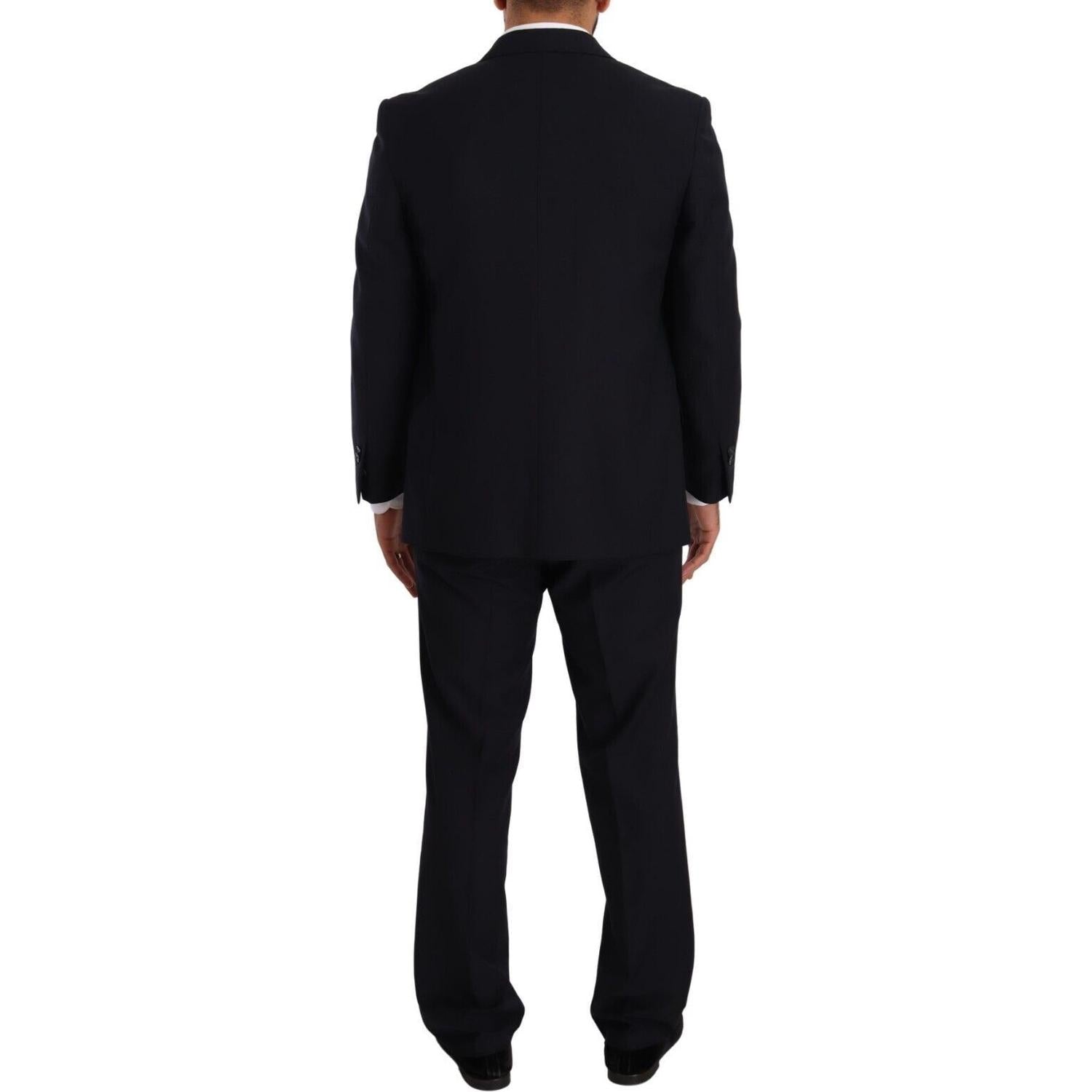 Domenico Tagliente Blue Polyester Single Breasted Formal Suit