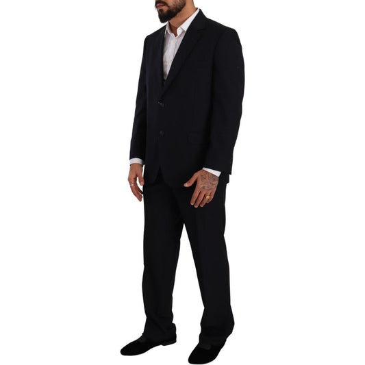 Domenico Tagliente Elegant Black Two-Piece Suit Ensemble Domenico Tagliente