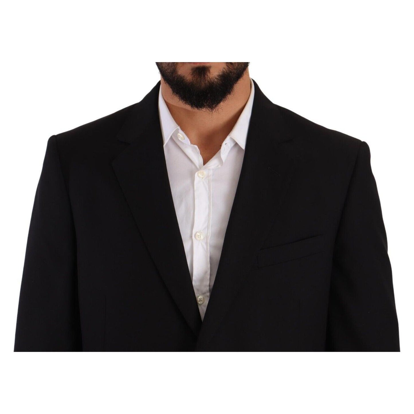 Domenico Tagliente Elegant Two-Piece Black Suit Ensemble Domenico Tagliente