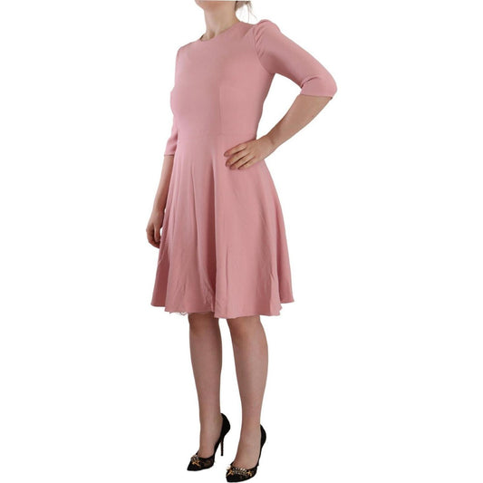 Elegant Pink A-Line Knee Length Dress