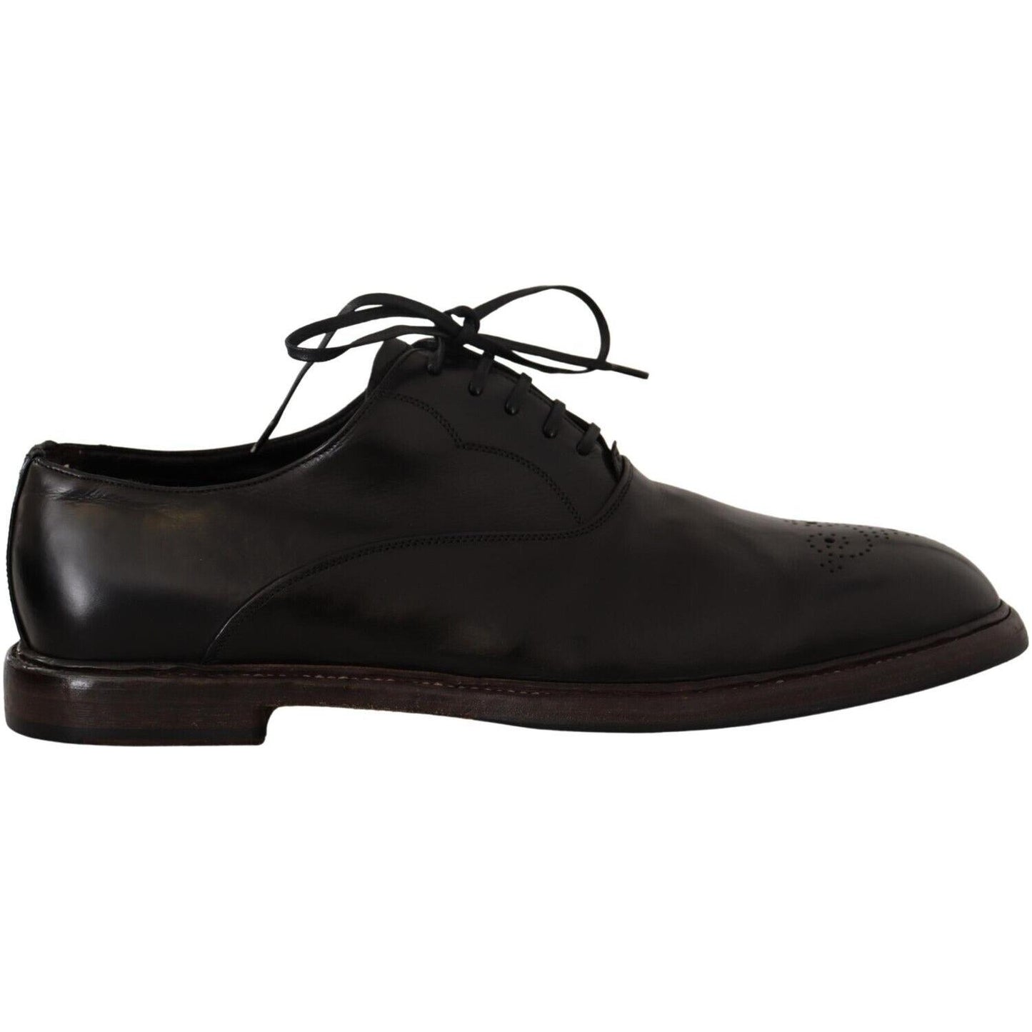 Dolce & Gabbana Elegant Black Leather Derby Formal Shoes Dolce & Gabbana