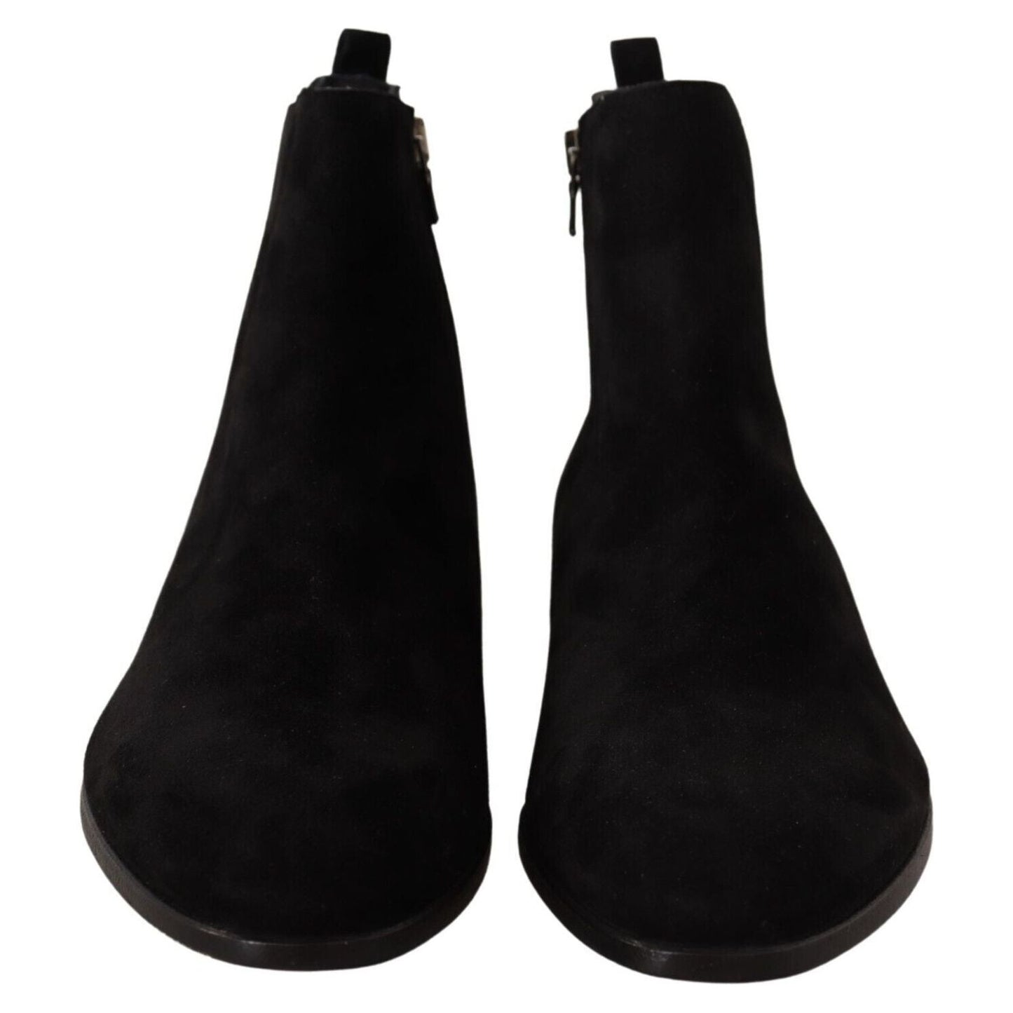Dolce & Gabbana Black Suede Leather Chelsea Mens Boots Shoes