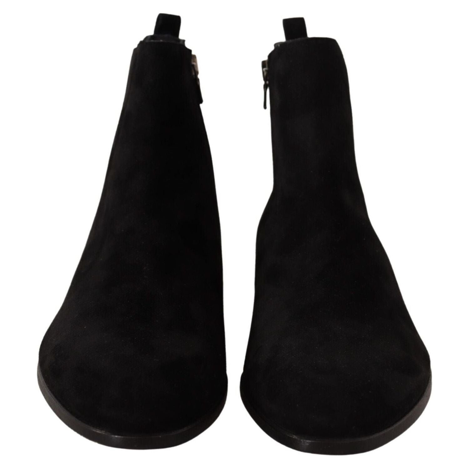 Dolce & Gabbana Black Suede Leather Chelsea Mens Boots Shoes