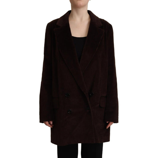 Elegant Burgundy Double-Breasted Trench Coat